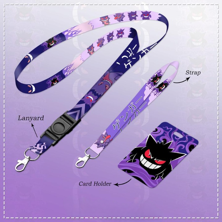 

Lanyard Strap id Card Holder Gengar Set Gantungan Kunci Tempat Kartu Lanyard Bahan Tali Yang Lembut