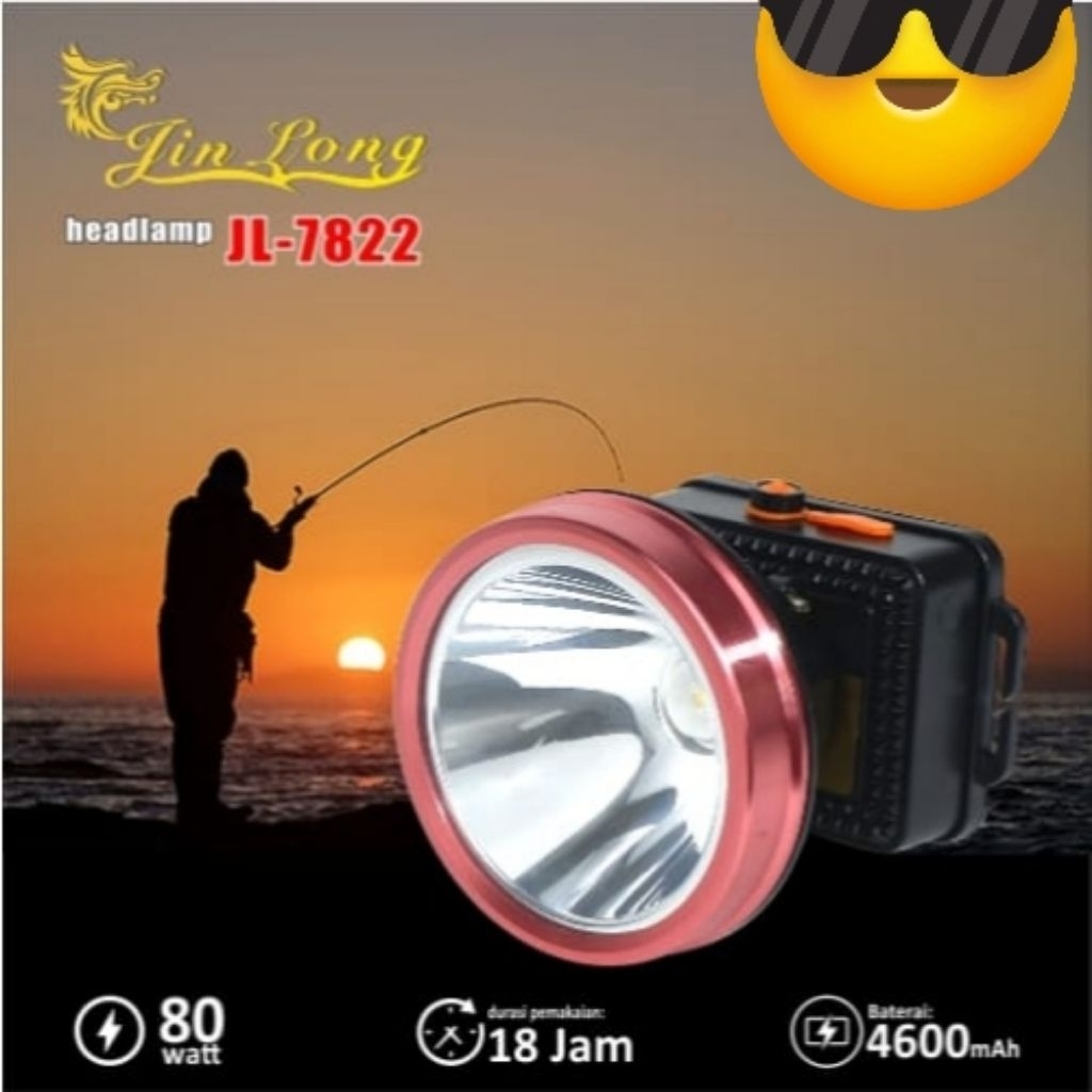 SENTER KEPALA/HEADLAMP LED JIN LONG JL-7822/JL-026 70WATT/80WATT