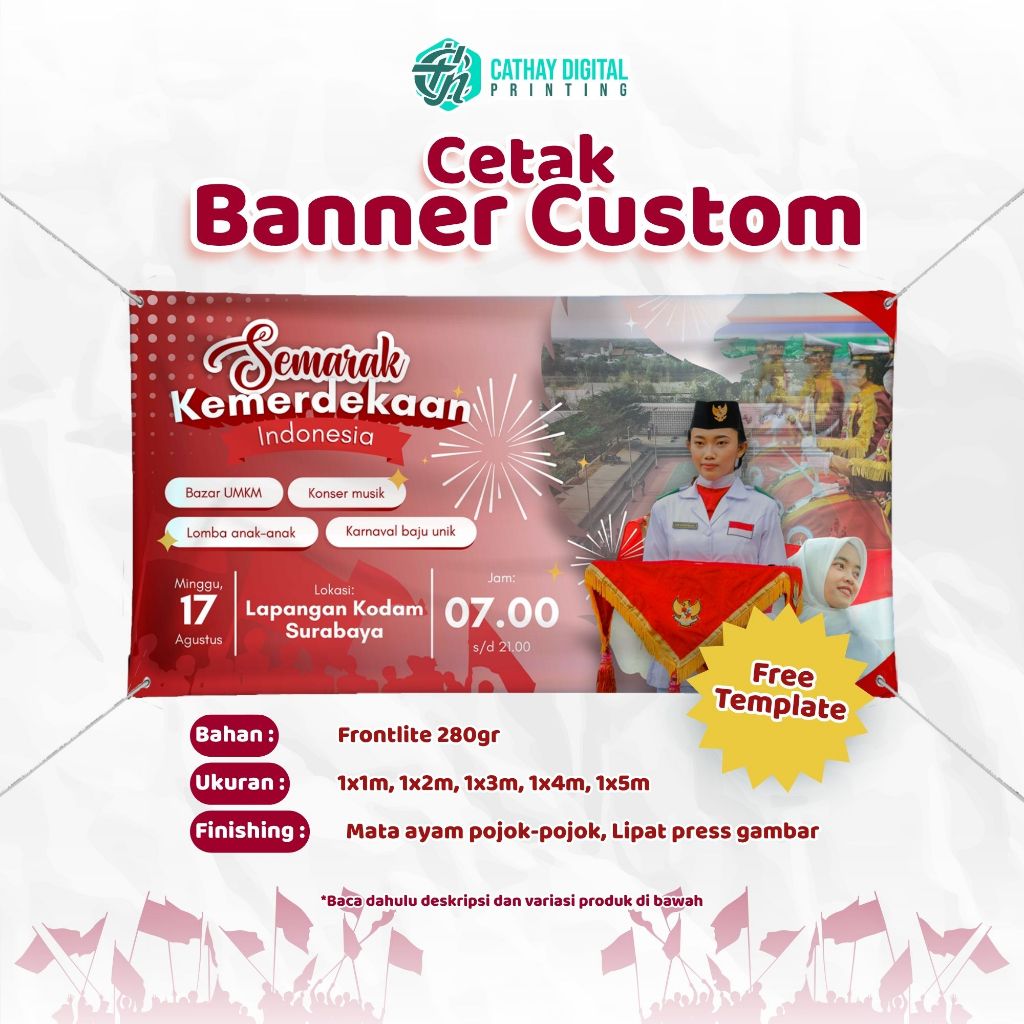 Banner Custom 1x1, 1x2, 1x3, 1x4, 1x5m | Cetak Banner Ful Print | Cetak Banner CEPAT
