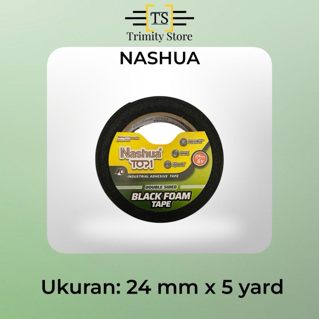 

NASHUA Double Tape Busa Hijau / Double Sided Black Foam Tape Ukuran - 5 Yard x 24 mm