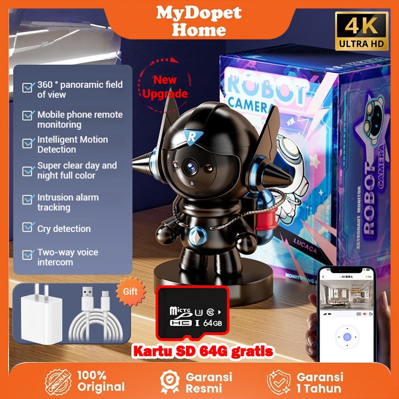 【✅Ready Stock】CCTV IP camera Kamera 5G Wifi jarak jauh lewat hp 360° Wide 1080P FullHD CCTV Robot