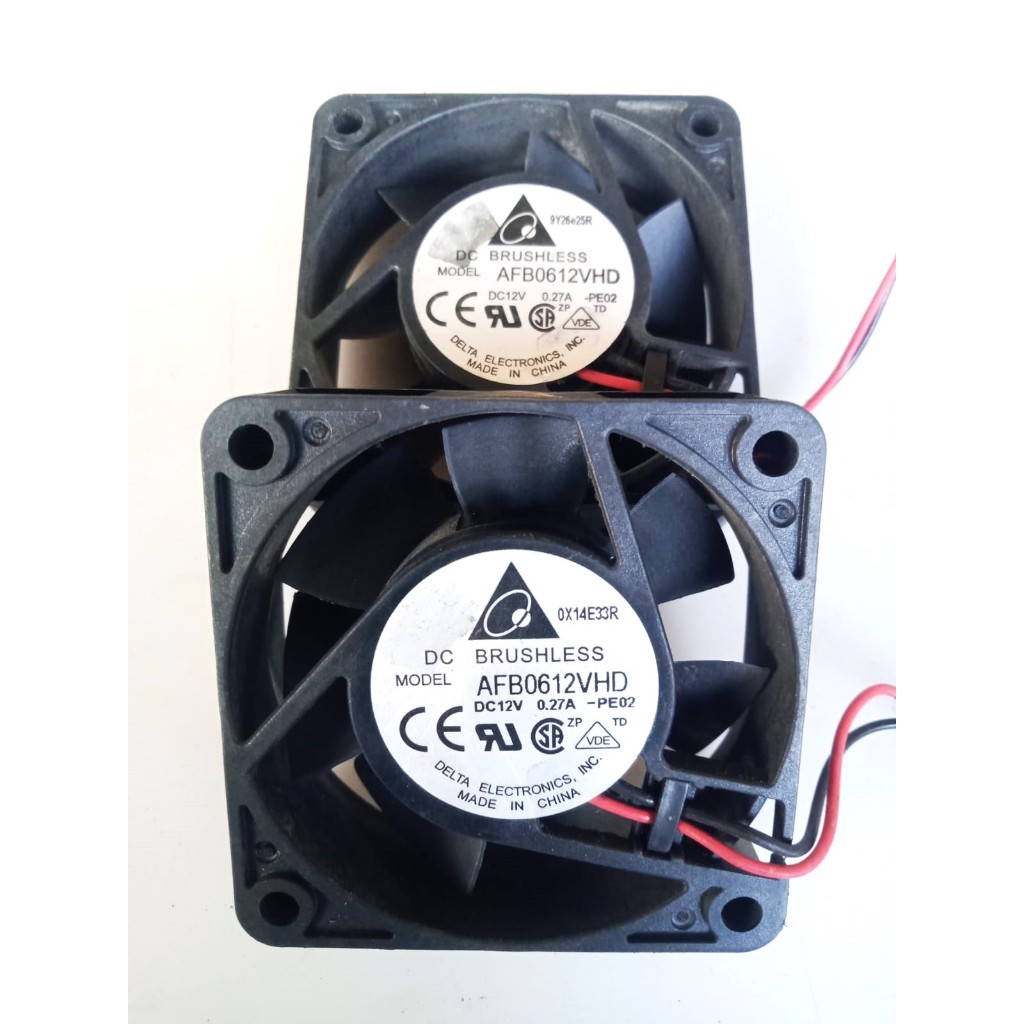2Pcs Fan Dc Brushless Delta AFB0612VHD 12v 0.27A 6x6x2cm
