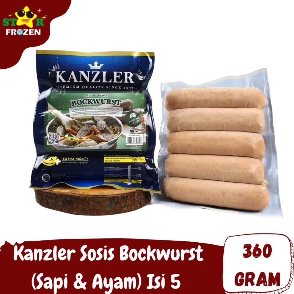 

KANZLER SOSIS BOCKWURST Isi 5/ Kombinasi Sapi dan Ayam 360 Gram
