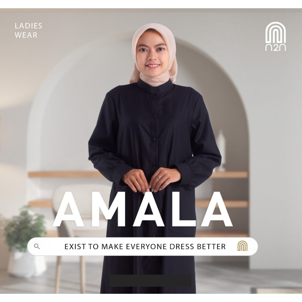 N2N Dress Amala Dress wanita Dress Kekinian Dress Panjang Wanita Dress Wanita Lengan Panjang