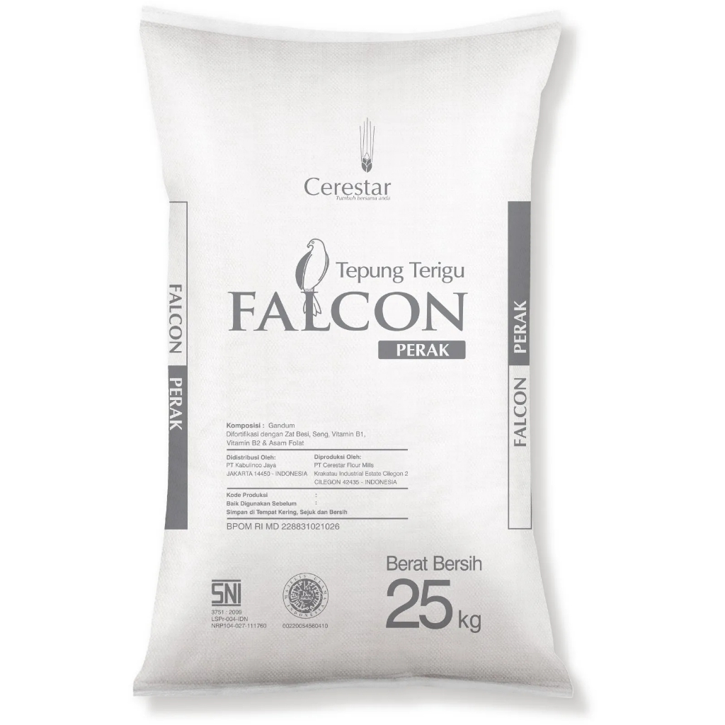

Terigu Falcon Perak protein tinggi karung 25Kg