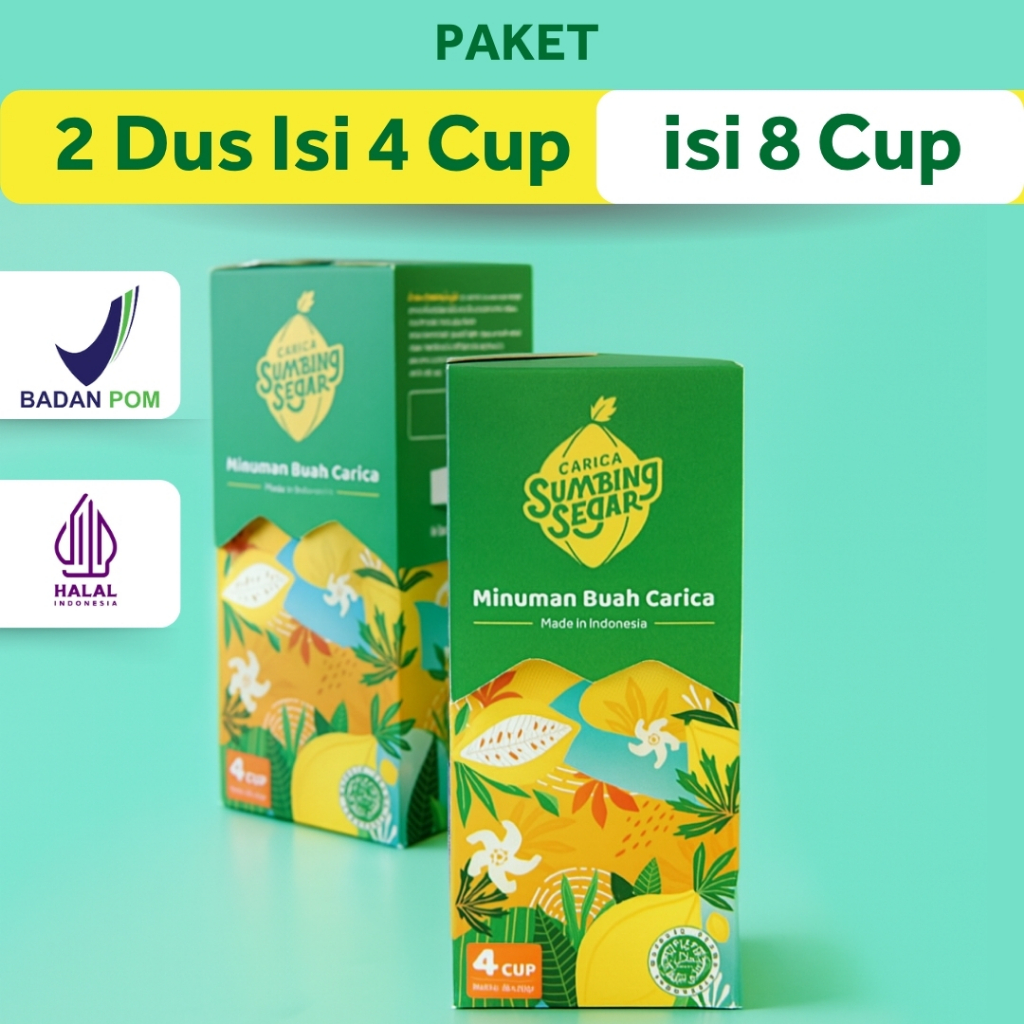 

Minuman Carica Dieng Paket 2 Dus isi 4 Cup Sumbing Segar BPOM MD