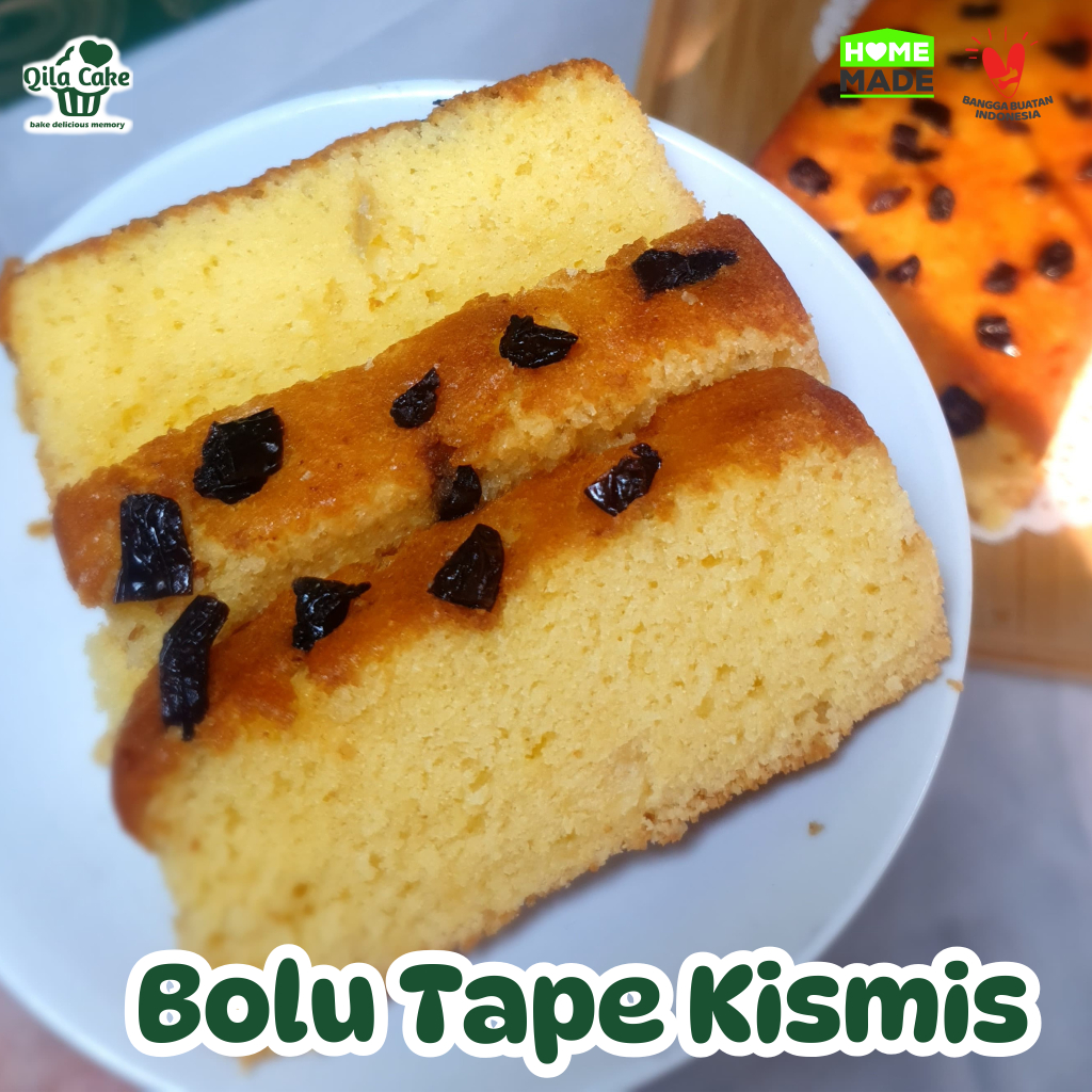 

Bolu Tape Qila Cake Premium Kismis – Kue Lembut Halal Homemade