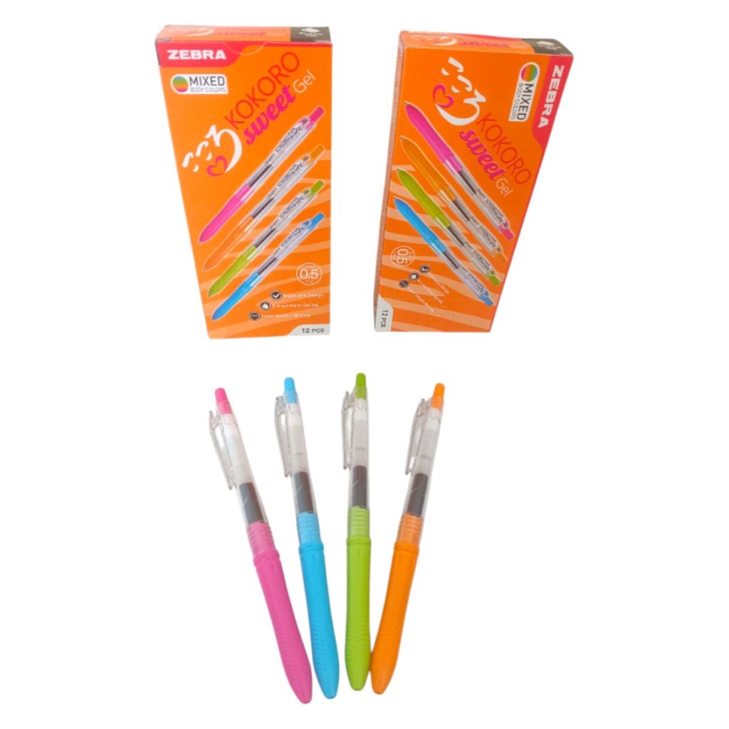 

Bolpen Kokoro Zebra tinta hitam (Lusin)