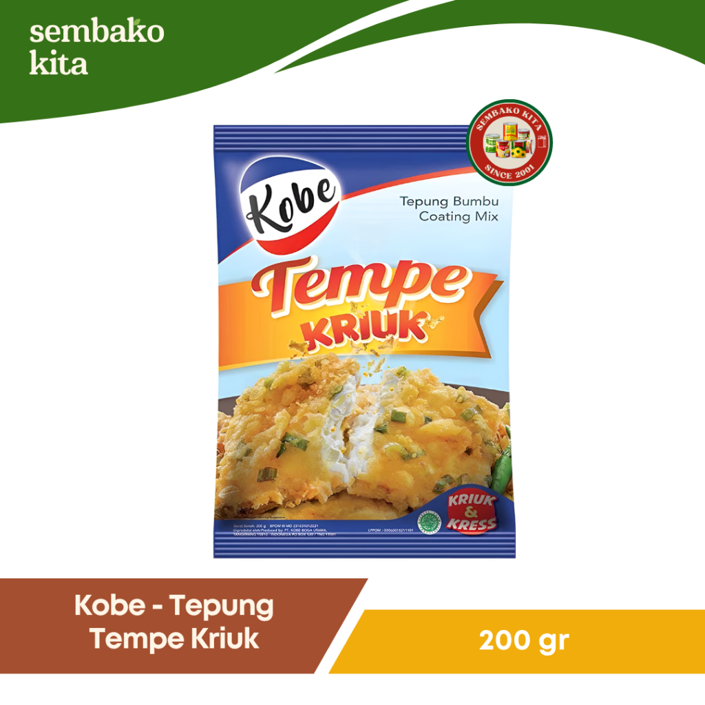 

Kobe Tepung Tempe Kriuk 200gr - Super Crispy Tempe Flour