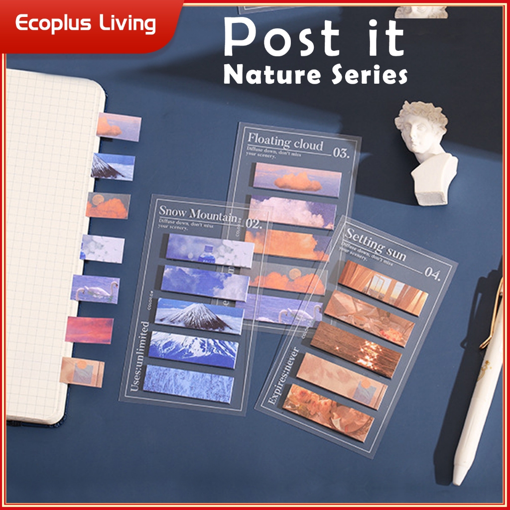 

100Lembar Post it Sticky Note Kertas Memo Motif Nature series Cloud Sea Night Snow Florens