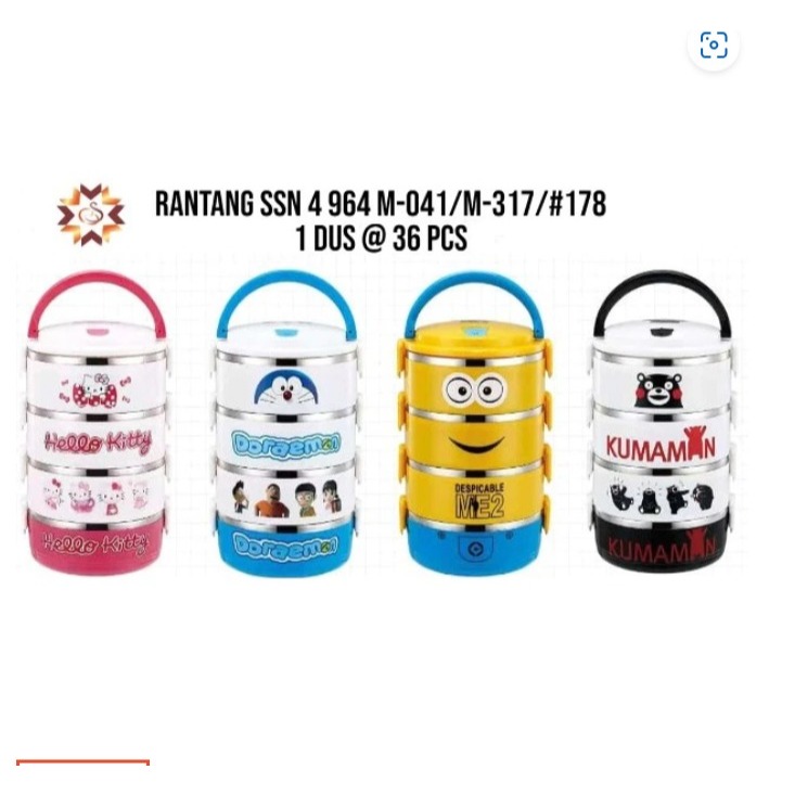 Rantang Susun Karakter/ Rantang Stainless 4 Susun/ Kotak Bekal Karakter