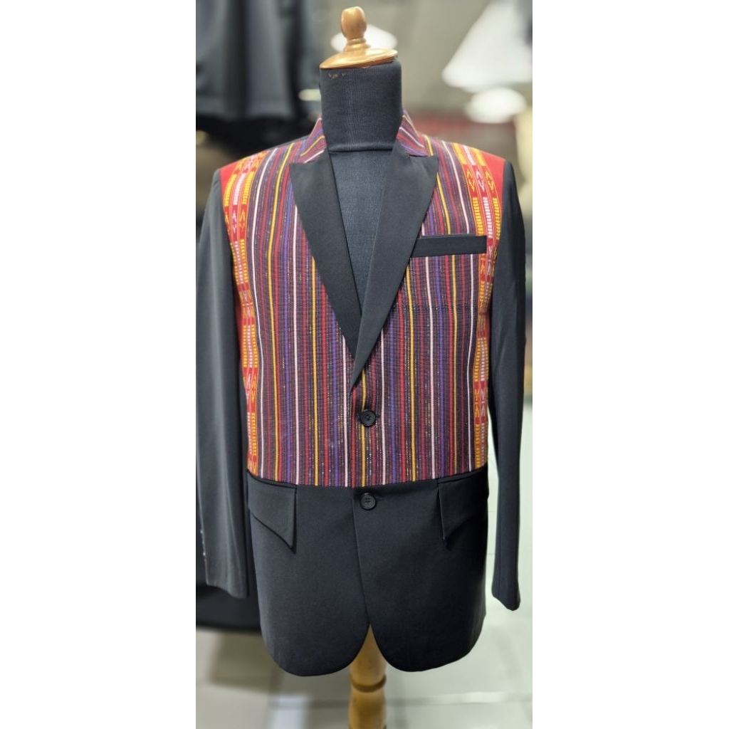 Setelan Jas Hightwist Doff Kombinasi Ulos Mangiring [Free Cover Jas] ⚠️BACA DESKRIPSI PRODUK⚠️