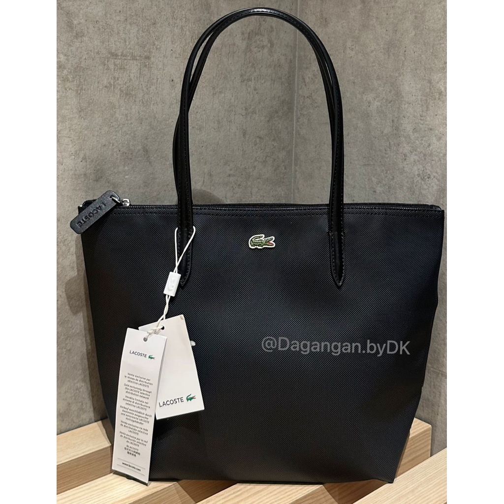 Tas Lacoste Tote Bag Original 100% Full Black (Size Small)