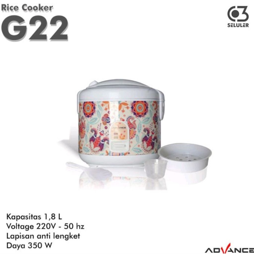 Advance Rice Cooker G22/Penanak Nasi 1,8 Liter