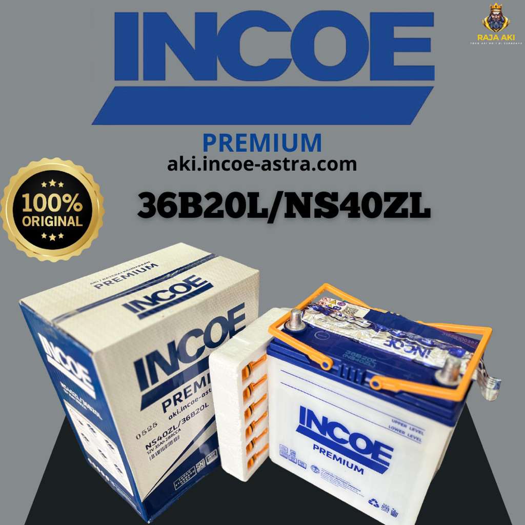 AKI MOBIL MERK INCOE PREMIUM NS40ZL BASAH COCOK UNTUK MOBIL CITTY BRIO JAZZ AYLA SIGRA CALYA FREED X