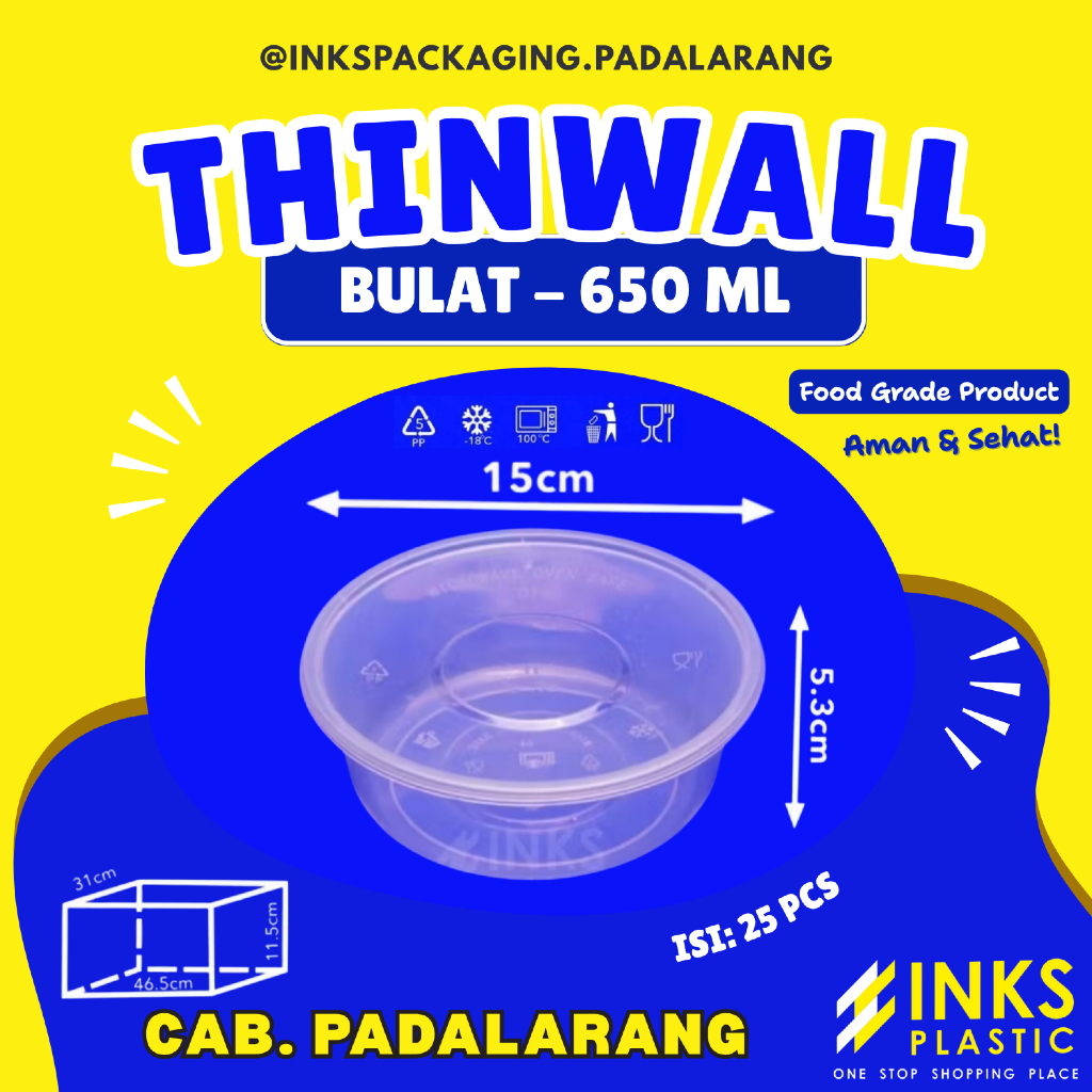 THINWALL BULAT 650 ML MANGKOK ROUND 650ML