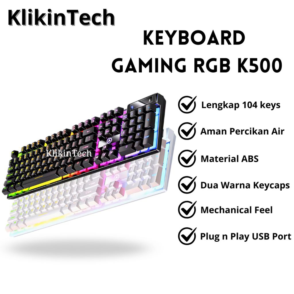 Gaming Keyboard Mechanical Feel Pink Ungu Girl Cute LED Backlight Portable Gamen Mekanikal Kybord an