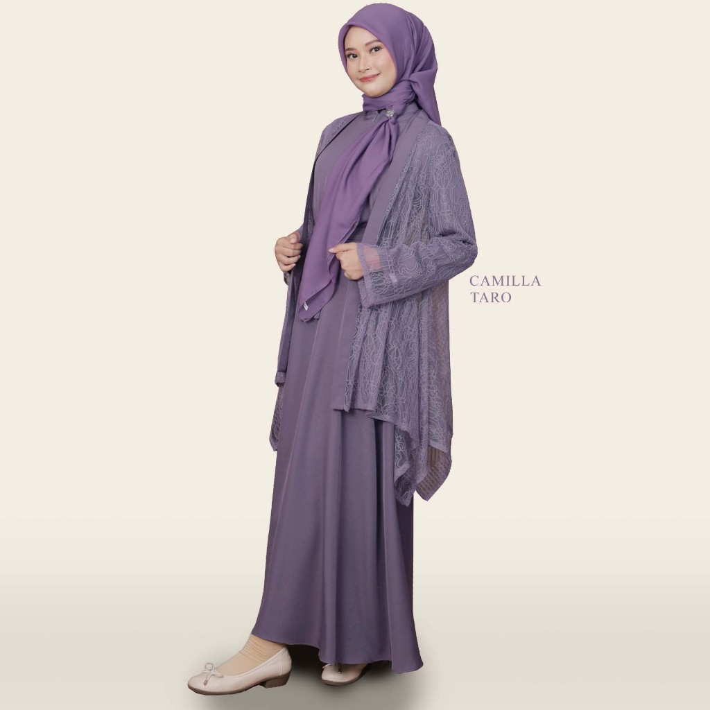 Baju Kondangan Simple Elegan Dress Gamis Wisuda Brukat  Mewah Kekinian Camilla Premium By ZLY ZELIA