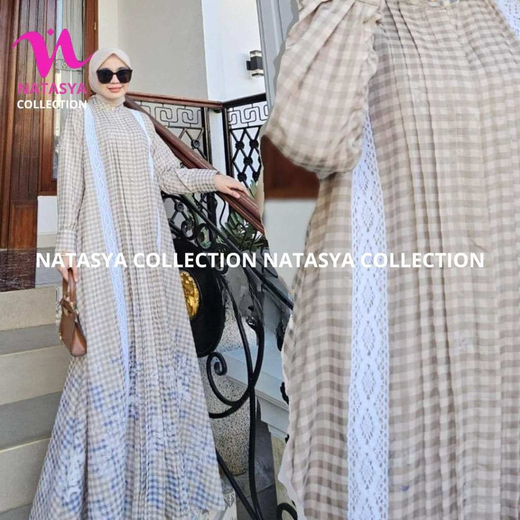 Gamis Motif Kotak Kotak