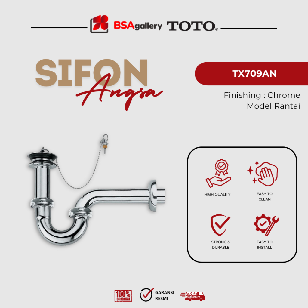 PEMBUANGAN WASTAFEL TOTO TX709AN / SIFON LEHER ANGSA TOTO / WASTAFEL