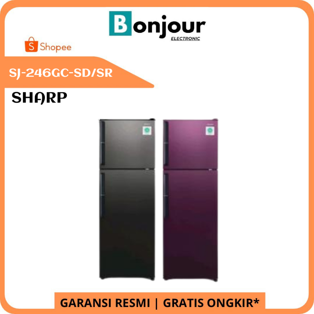 Kulkas Sharp SJ246GC 205L Sharp New Diamond Handle SJ-246GC-SD/SR 205l