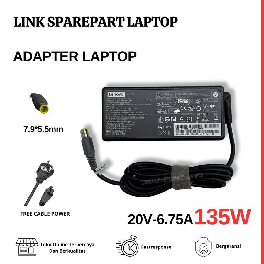 ADAPTER LAPTOP Think Pad T520 T520i T530 W520 W530 Laptop Power 45N0057 20V 6.75A 135W 7.9*5.5mm AC 