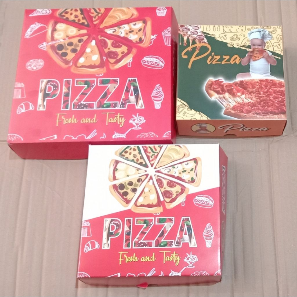 

10pcs Box pizza duplex motif ukuran 14,16,20