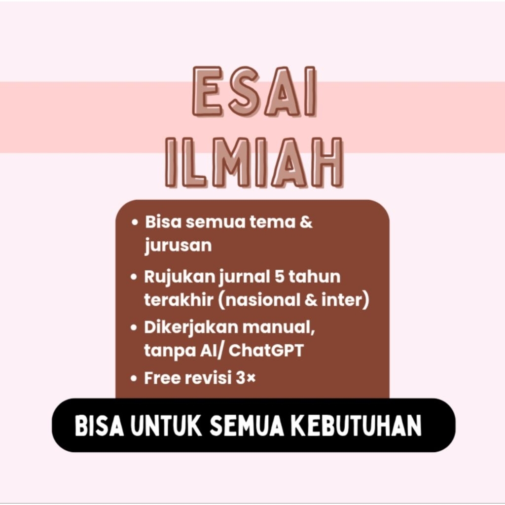 Jasa Esai Ilmiah Penelitian Tanpa ChatGPT AI Cepat Murah Trusted