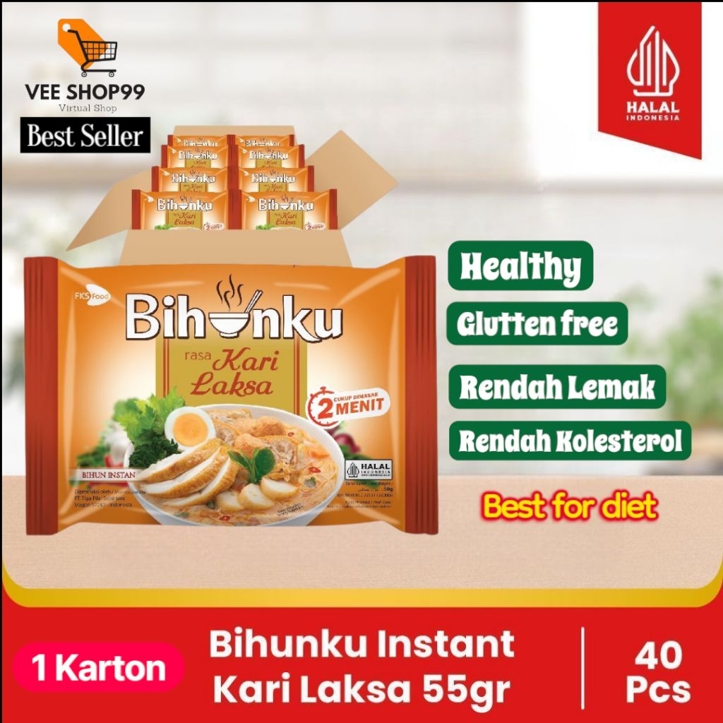 

Bihunku Instan - Kari Laksa - 1 Karton - 40 Pcs - 55gr