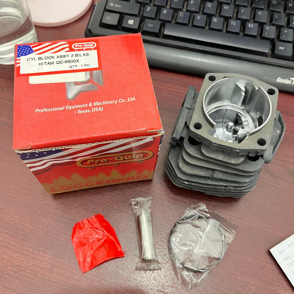 PRO-QUIP Cylinder Block Assy w/ Piston QC-6800X Silinder Blok 6800 untuk Gergaji Mesinn 5800