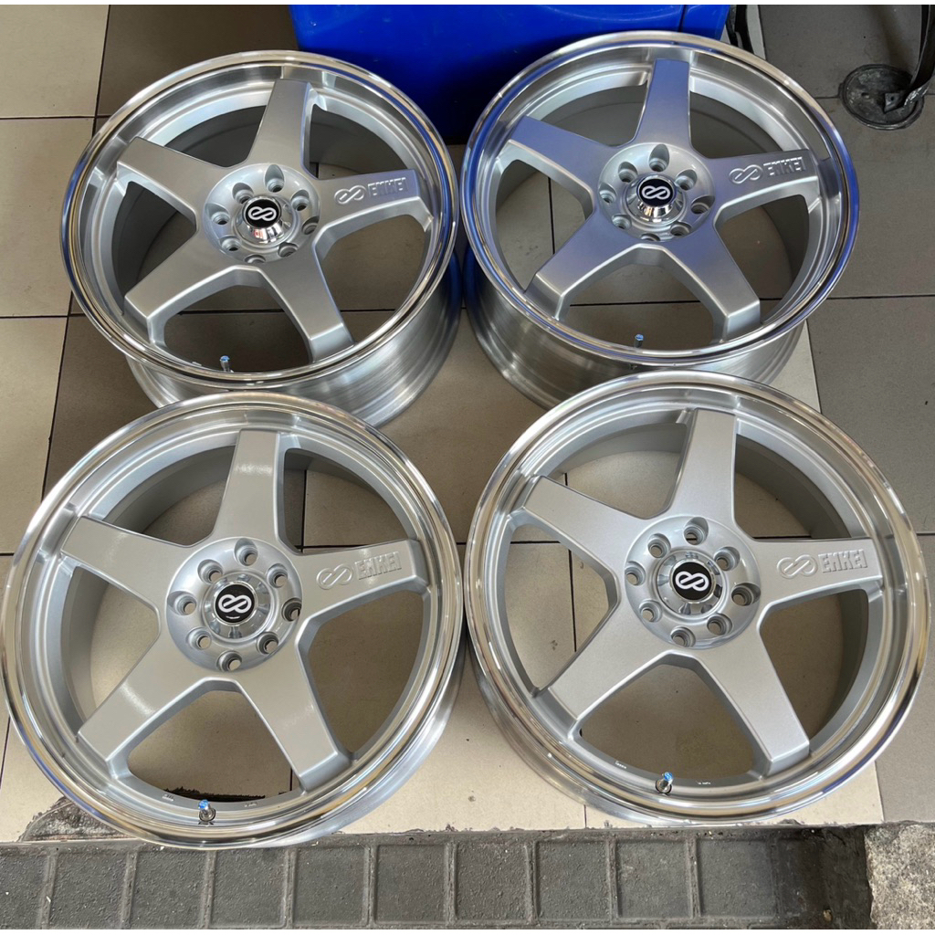 Velg Mobil Enkei EV5 Original Ring 17. Polished lips. Lebar 7.5. Et 45. Pcd 4x100/114