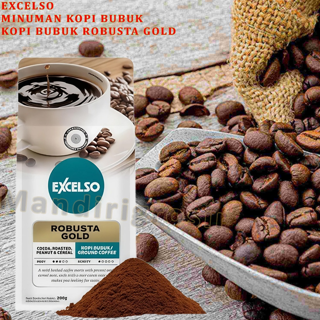 

Minuman Bubuk Kopi * Excelso Coffee * Kopi Bubuk Robusta Gold * 200gr