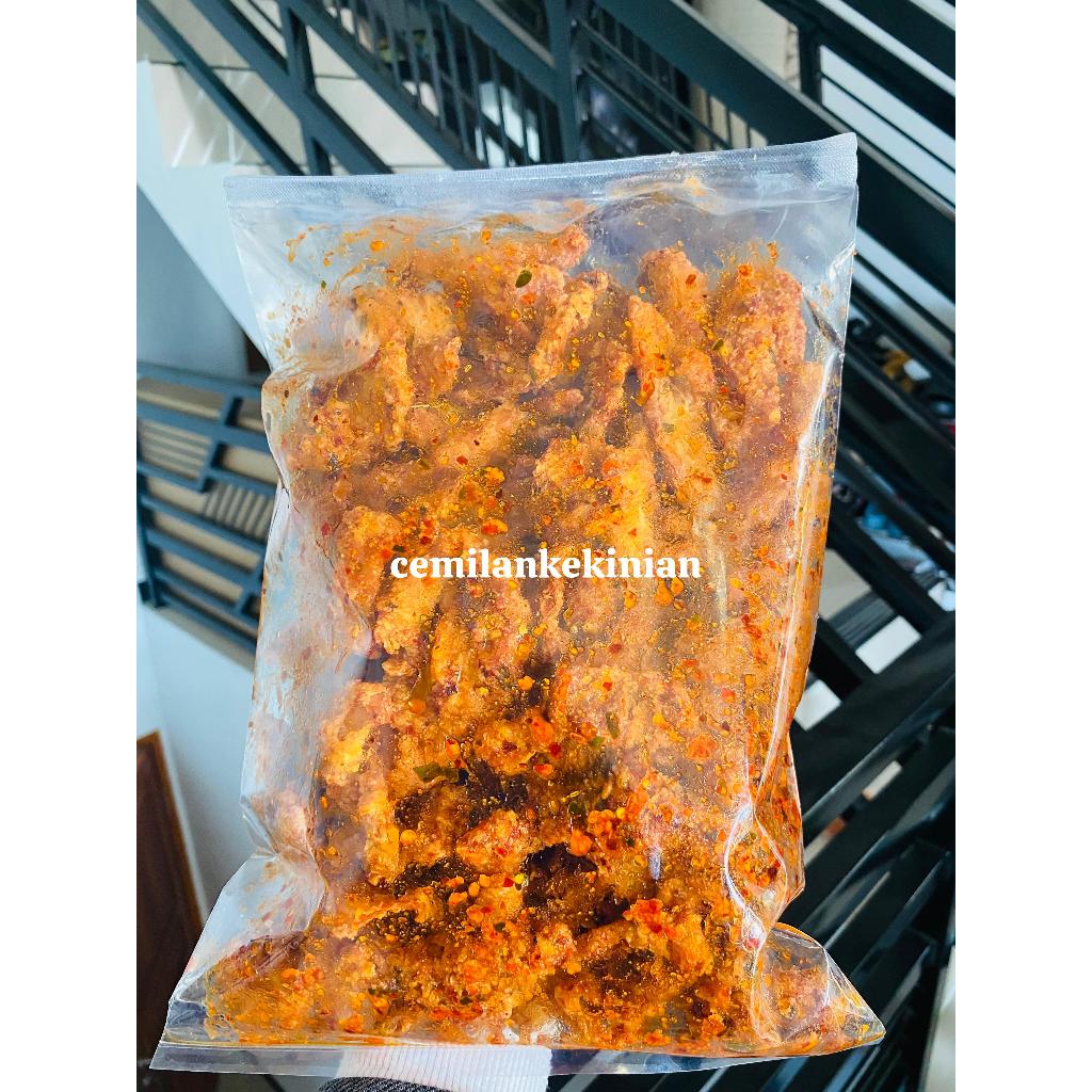 

kulit ayam crispy pedas daun jeruk/original daun jeruk kemasan 1kg 250gram 500gram
