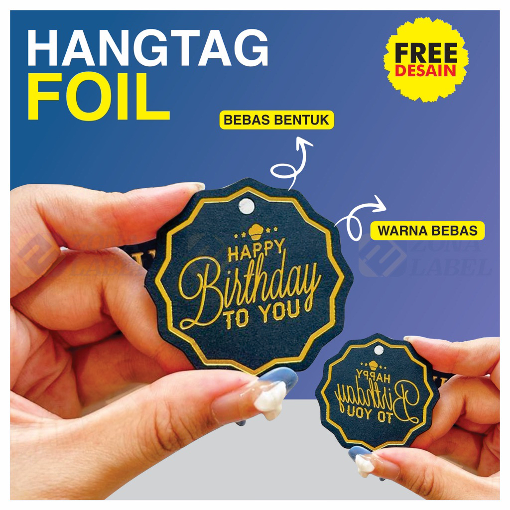 

Hang Tag Premium Foil | label nama baju foil premium anti sobek