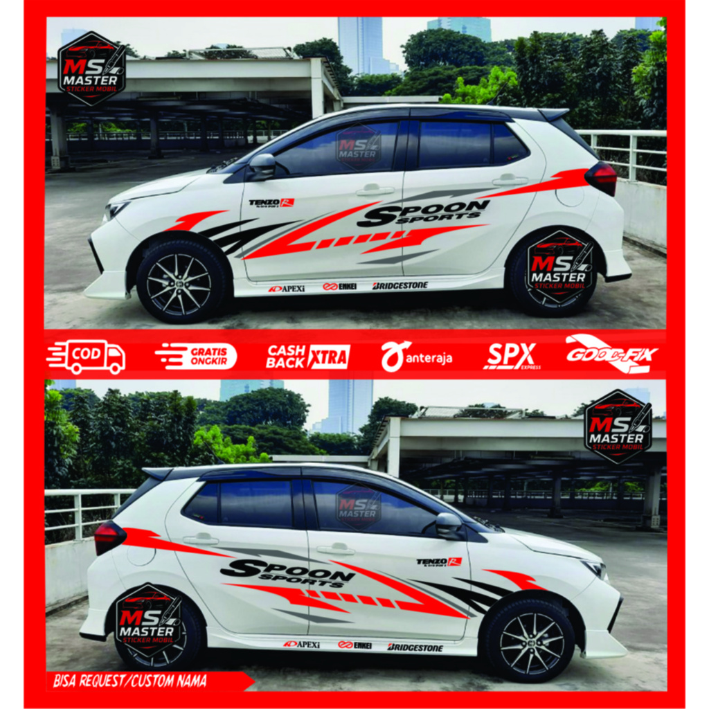 STIKER MOBIL AGYA AYLA BRIO JAZZ NEW CUTTING STICKER. stiker Lis bodi Agya Aya Brio jazz new stiker 