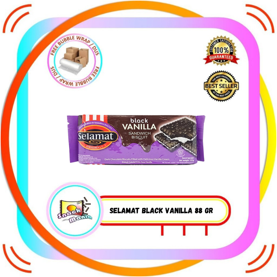 

Selamat Sandwich Biscuit Black Vanilla Biskuit Coklat Vanila ~ 88 gr