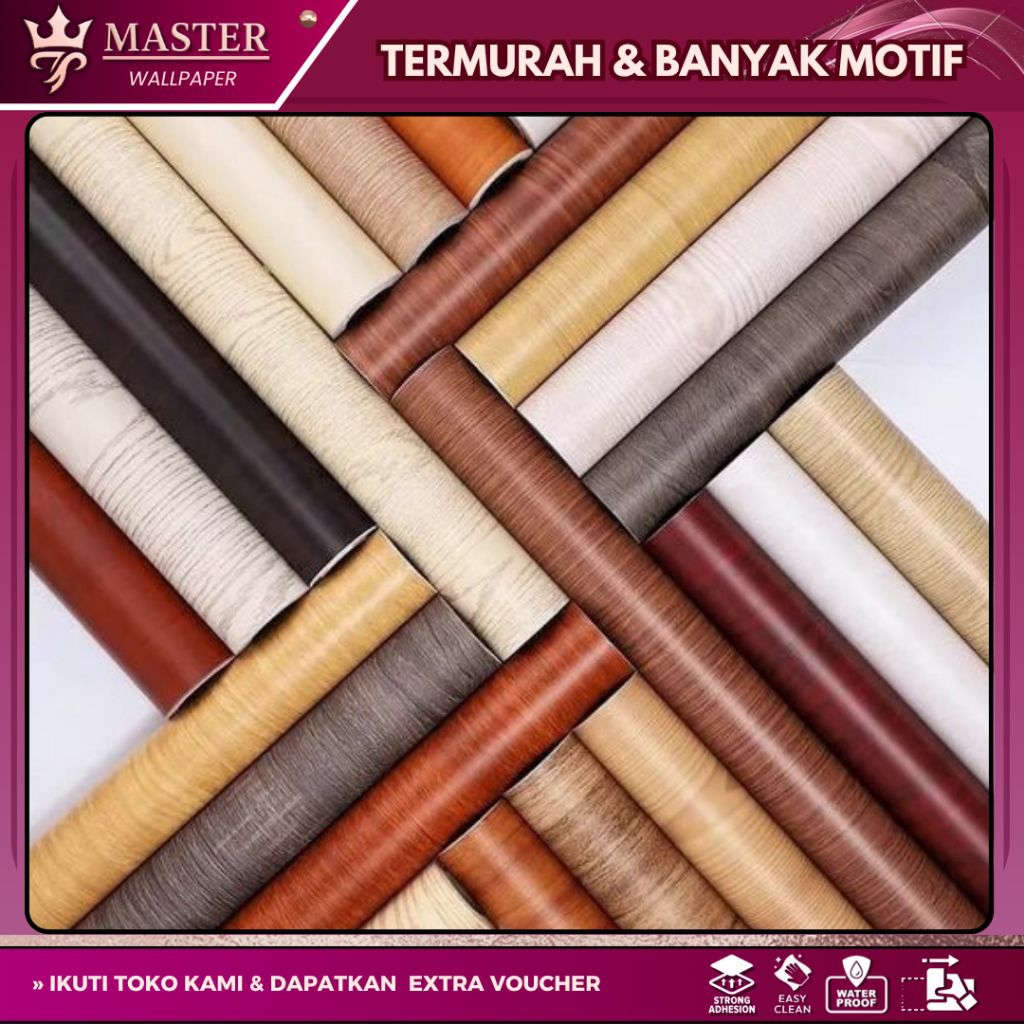 [PROMO CEPAT] Wallpaper Dinding Motif Kayu Wallpaper Unik Dekorasi Aesthetic Hiasan Serbaguna