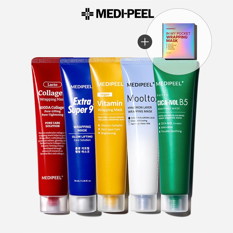 MEDIPEEL Wrapping Mask 70ml / Red Lacto Collagen / Vegan Vitamin Collagen / Hyaluronic Acid Mooltox 