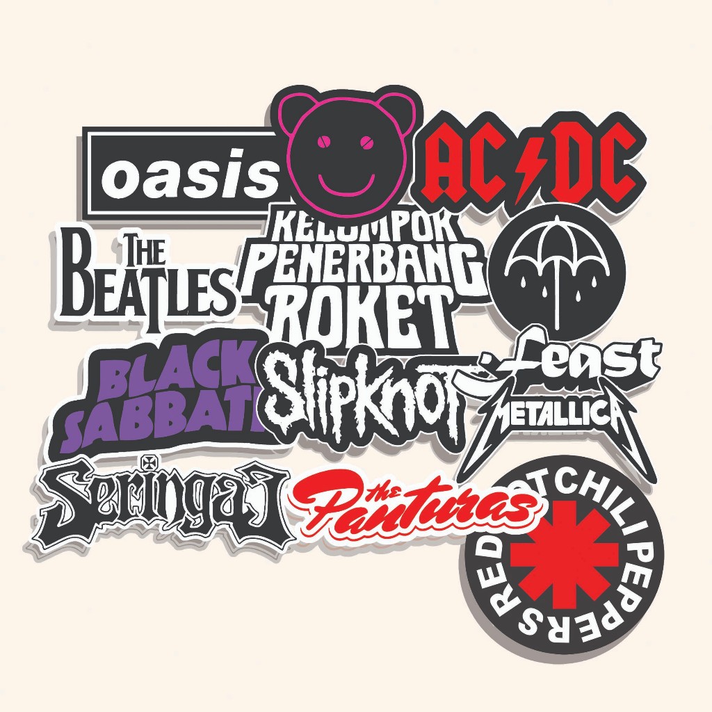 

STIKER BAND STIKER OASIS STIKER JASON RANTI STIKER THE BESTLES KELOMPOK PENERBANG ROKET ACDC FEAST BLACK SABBATH SLIPKNOT BRING ME THE HORIZON METALLICA SERINGAI THE PANTURAS