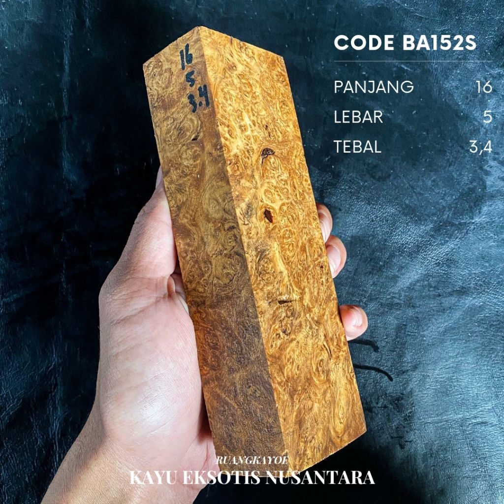 

burl amboyna code:BA152S / bahan kerajinan / kayu eksotis / artknife / boxwood / endgrain / dll