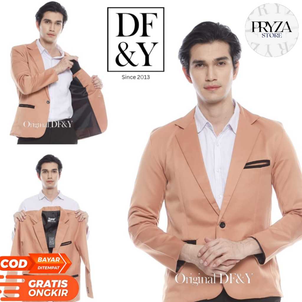 PAKET HEMAT YARRAFA JAS BLAZER PRIA HITAM LIST COKLAT /JAS BROWNSTONE / JAS BLAZER PRIA DF&Y /