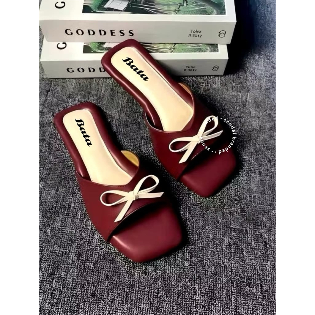 Sandal Wanita Bata sendal platfrom sendal teplek Kekinian flat shoes pita