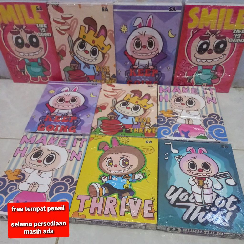

1 pack buku tulis karakter 38 lembar dan 30 lembar 10 pcs
