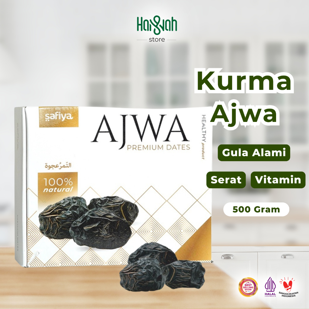 

Kurma Ajwa Safiya 500 Gram Kurma Nabi Asli Madinah Premium