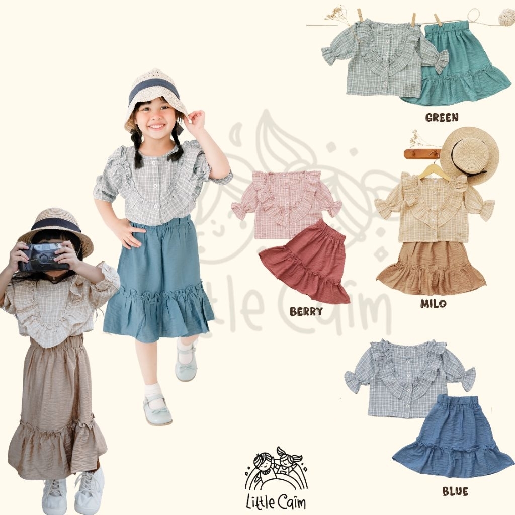 LITTLE CAIM - Catalina Set setelan anak perempuan baju anak perempuan setelan anak cewek baju anak c