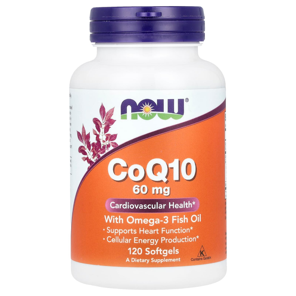 NOW Foods CoQ10 with Omega-3 Fish Oil 60 mg 120 Softgels