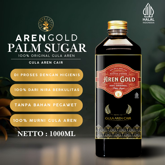 

Gula Aren Cair 1 Liter Aren Gold 100% Original dan Higienis Sehat - Sutoyo coffee