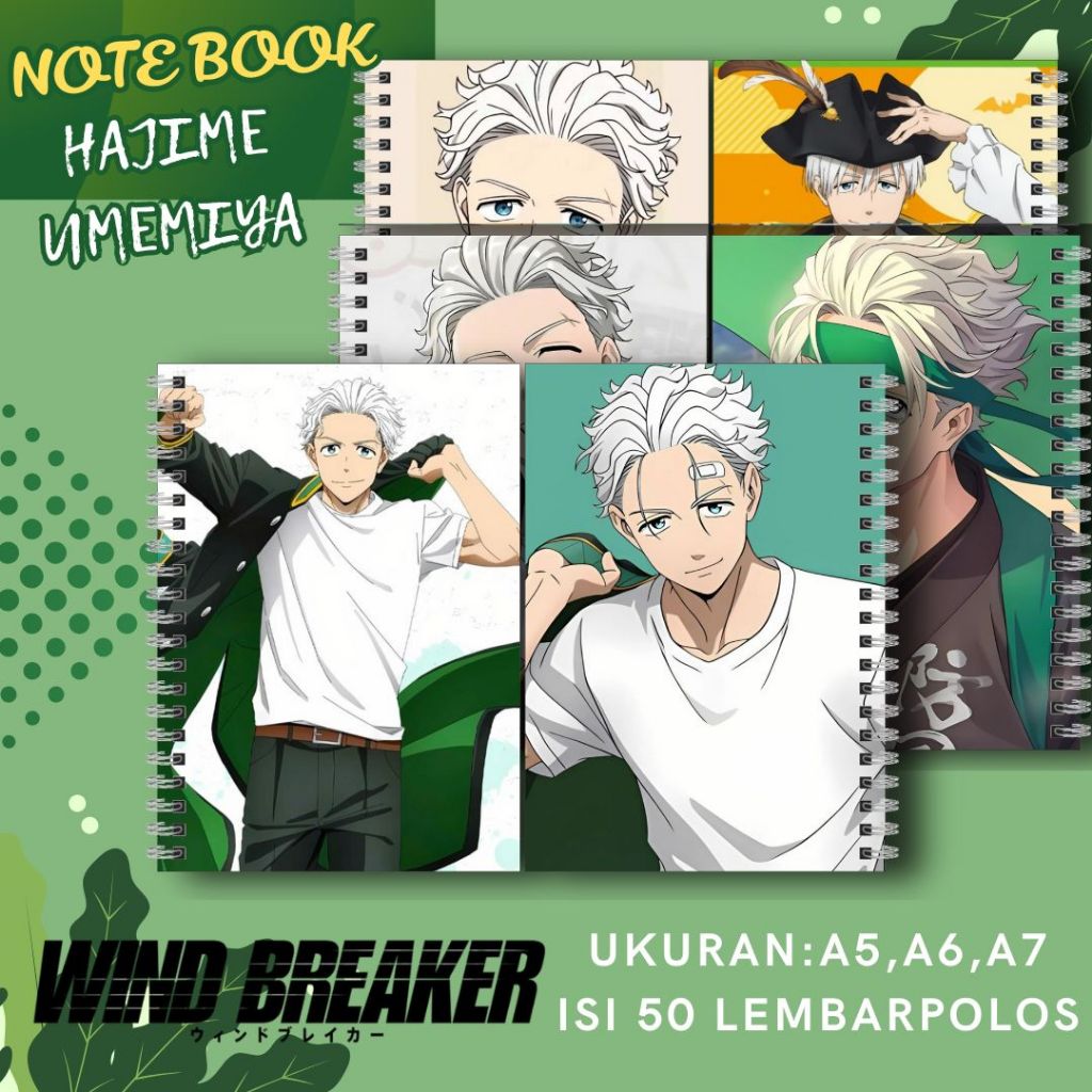 

NOTE BOOK HAJIME UMEMIYA ANIME WIND BREAKER / BUKU CACATAN WIND BREAKER HAJIME