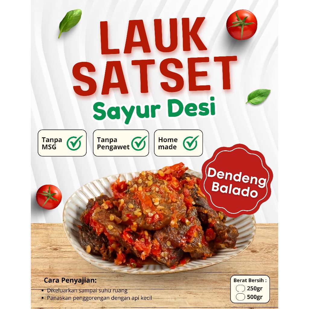 

Lauk Satset Dendeng Balado 250gram Sayur Desi