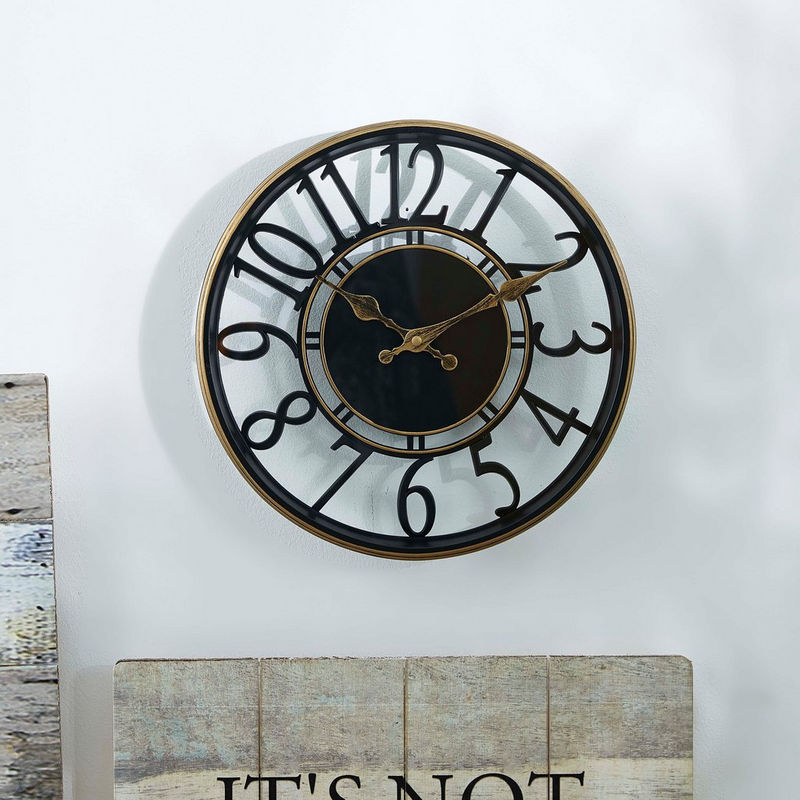 Jam Dinding Besar Globe Design Iron Silent Movement 60 cm